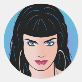 Pop Art Girl - Alicia Runt Klistermärke