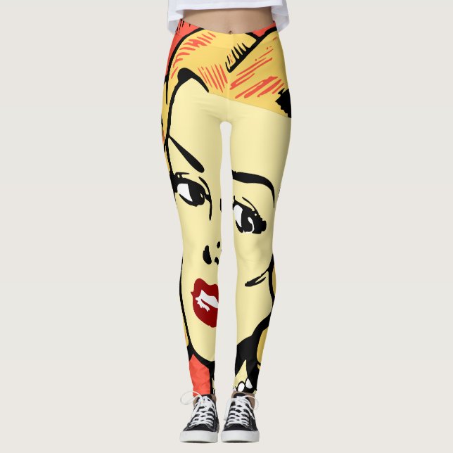 Pop Art Girl Leggings (Framsida)