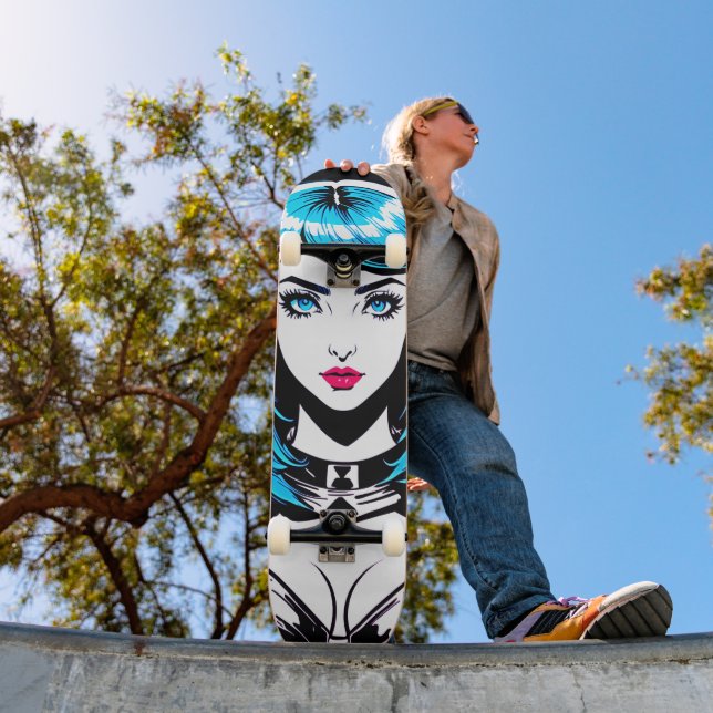 Pop Art Girl Skate: Ride din historia Mini Skateboard Bräda 18,5 Cm (Utomhus 1)