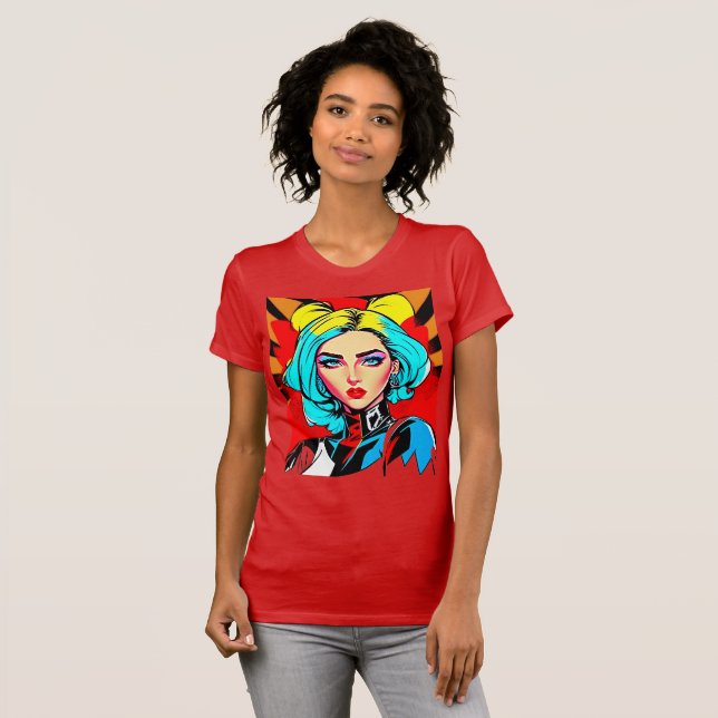 Pop Art Girl T Shirt (Hel framsida)