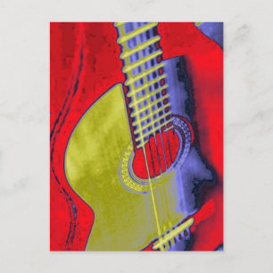 Pop Art Gitarr Vykort