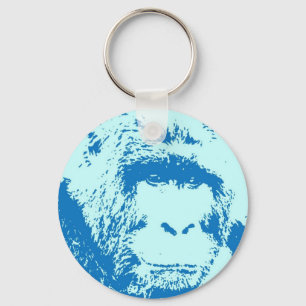 Pop Art Gorilla Ansikte Nyckelring