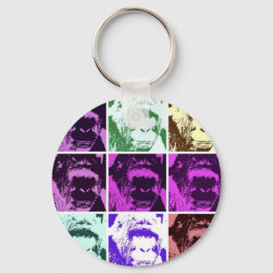 Pop Art Gorilla Ansikte Nyckelring