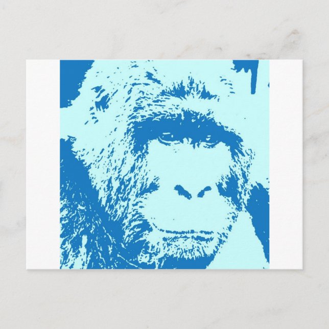 Pop Art Gorilla Ansikte Vykort (Framsida)