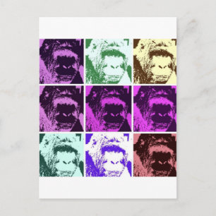 Pop Art Gorilla Ansikte Vykort