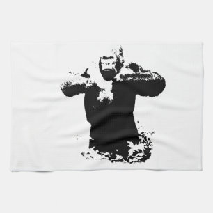 Pop Art Gorilla Beating Chest Kitchen Towels Kökshandduk