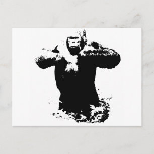 Pop Art Gorilla Beating Chest Postcard Vykort