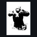 Pop Art Gorilla Beating Chest Vilda djur Poster<br><div class="desc">Stil Modern Bilder för djurdatorer - Software av Snyggt</div>