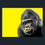 Pop Art Gorilla Gult Grått Poster<br><div class="desc">Digital Computer Animal Art - College Pop Art - Vild Animal Computer Bilder</div>