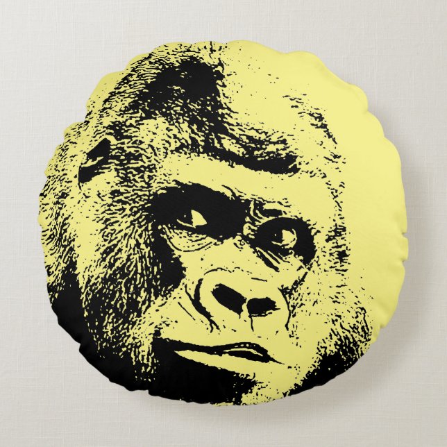 Pop Art Gorilla Rund Kudde (Framsidan)