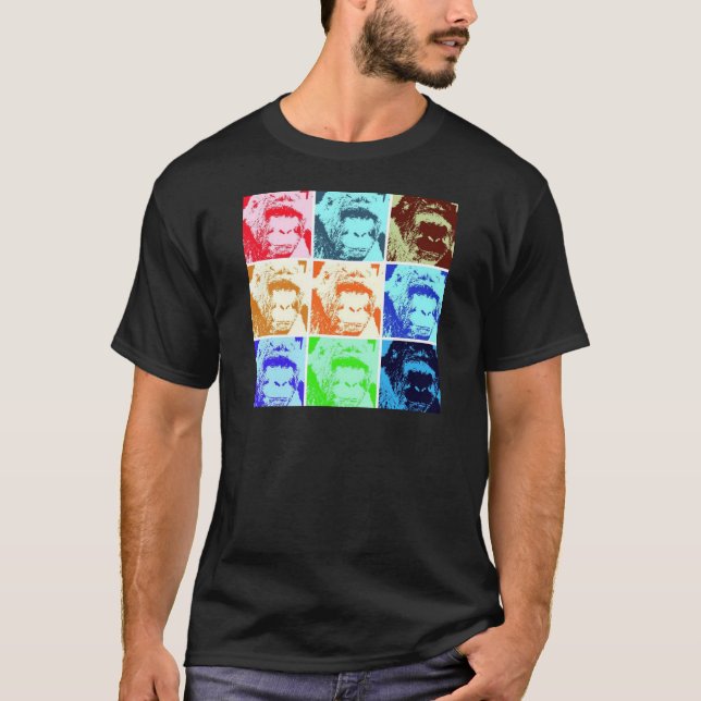 Pop Art Gorilla Tee Shirt (Framsida)