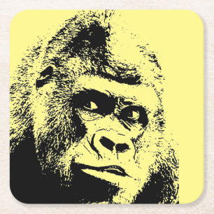 Pop Art Gorilla Underlägg Papper Kvadrat