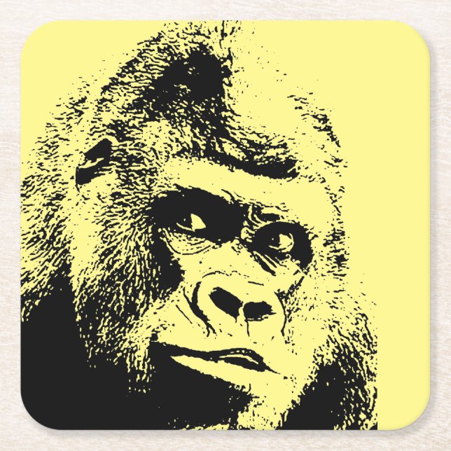 Pop Art Gorilla Underlägg Papper Kvadrat (Framsidan)