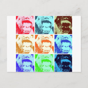 Pop Art Gorilla Vykort