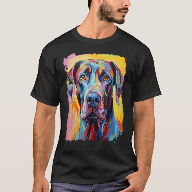 Pop Art Great dane T Shirt (Framsida)
