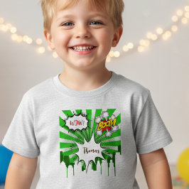 Pop Art grönt tecknad Boy T Shirt