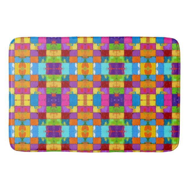Pop Art grunge Färg Blocks Badrumsmatta (Framsidan)