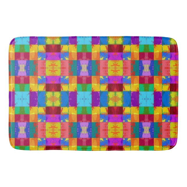 Pop Art grunge Färg Blocks Badrumsmatta (Framsidan)