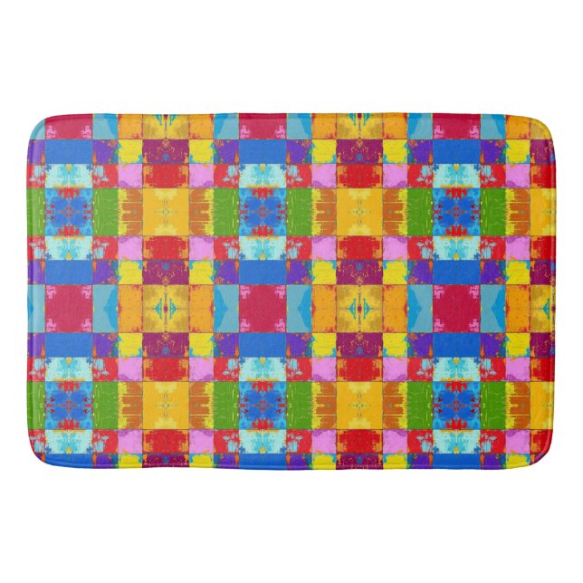 Pop Art grunge Färg Blocks Badrumsmatta (Framsidan)