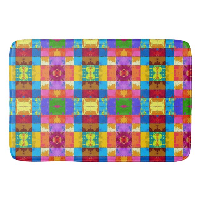 Pop Art grunge Färg Blocks Badrumsmatta (Framsidan)