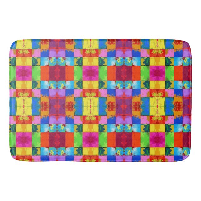 Pop Art grunge Färg Blocks Badrumsmatta (Framsidan)