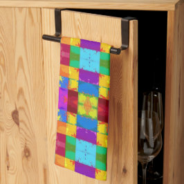 Pop Art grunge Färg Blocks Kökshandduk