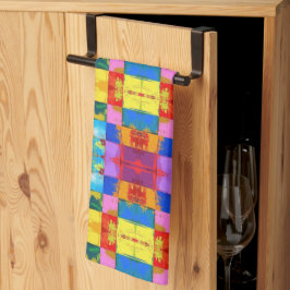 Pop Art grunge Färg Blocks Kökshandduk