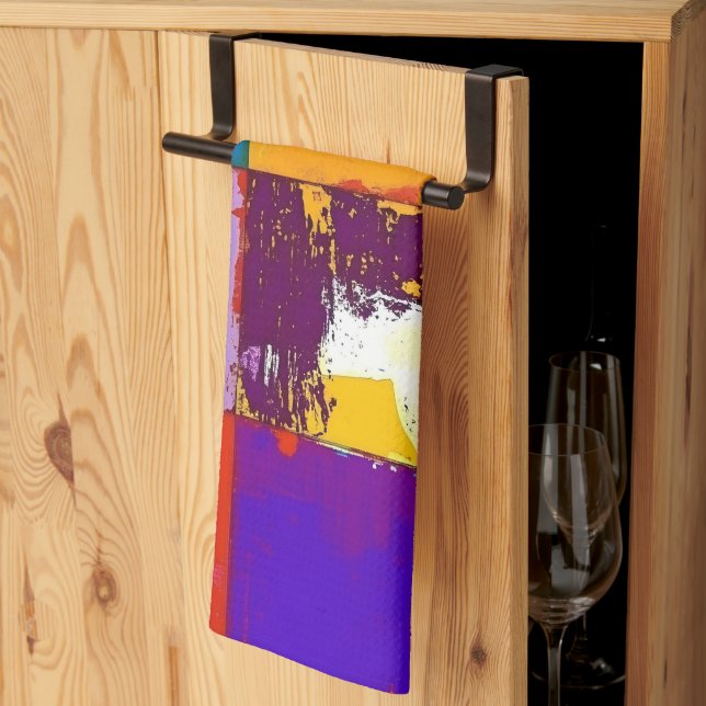 Pop Art grunge Färg Blocks Kökshandduk (Thirds Fold)