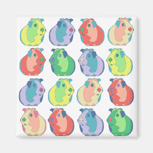 Pop Art Guinea Gris Mönster Magnet