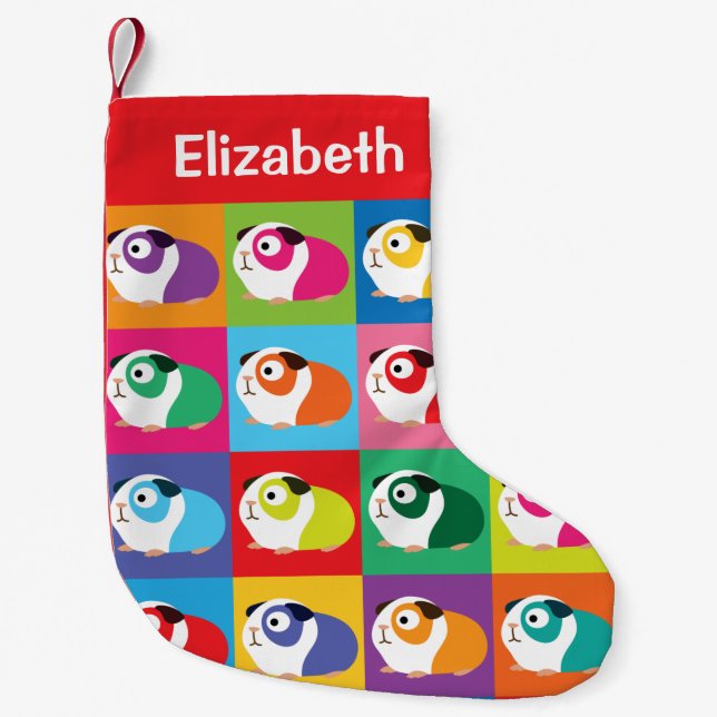 Pop Art Guinea Grisar Liten Julstrumpa (Framsidan)