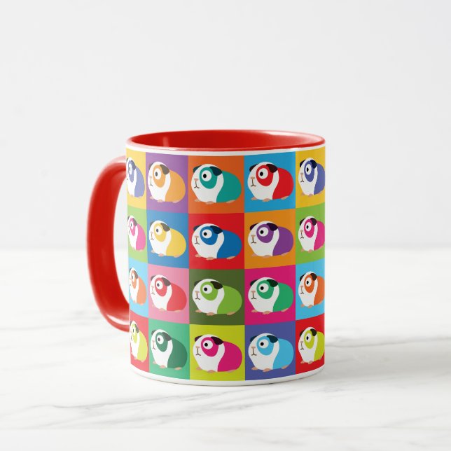 Pop Art Guinea Grisar Mugg (Framsida vänster)