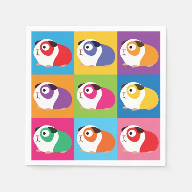 Pop Art Guinea Grisar Pappersservett (Framsidan)