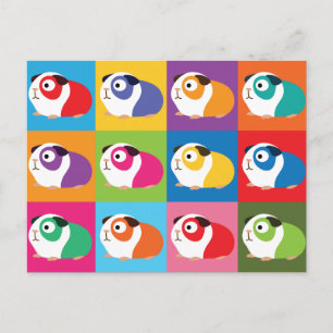Pop Art Guinea Grisar Vykort