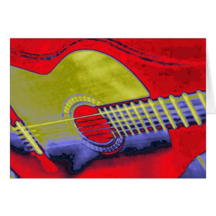 Pop Art Guitar Hälsningskort