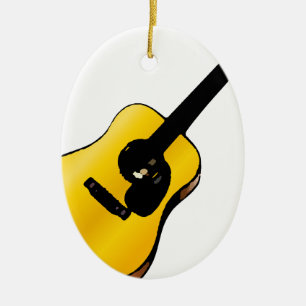 Pop Art Guitar Julgransprydnad Keramik