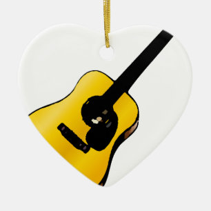 Pop Art Guitar Julgransprydnad Keramik