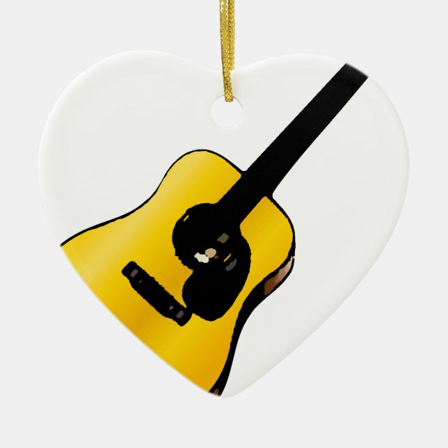 Pop Art Guitar Julgransprydnad Keramik (Framsidan)