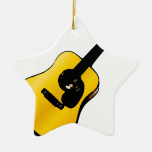 Pop Art Guitar Julgransprydnad Keramik