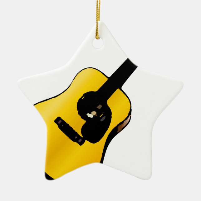 Pop Art Guitar Julgransprydnad Keramik (Framsidan)