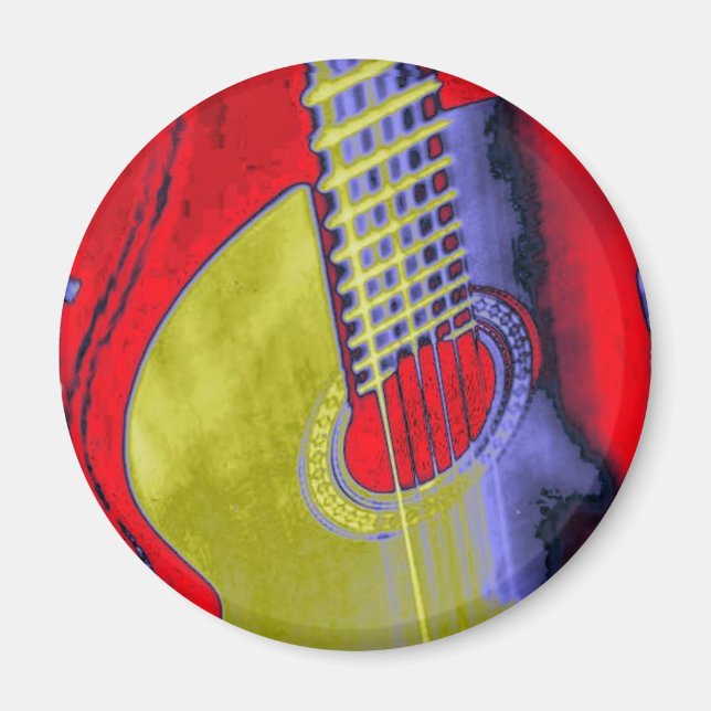 Pop Art Guitar Magnet (Framsidan)