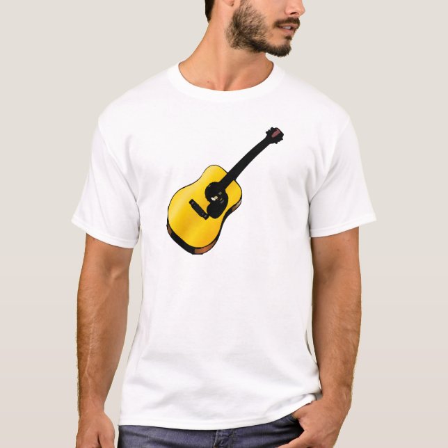 Pop Art Guitar Tee Shirt (Framsida)