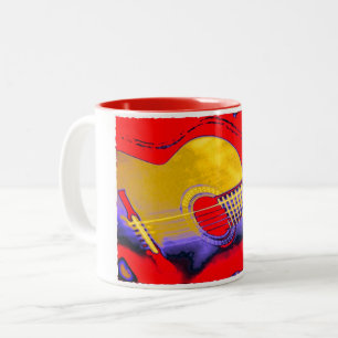 Pop Art Guitar Två-Tonad Mugg