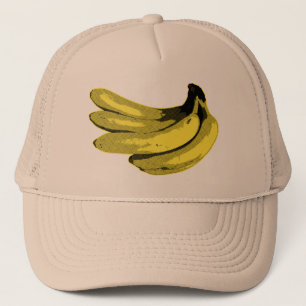Pop Art Gult Banana Graphic Truckerkeps