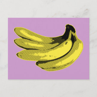 Pop Art Gult Banana Graphic Vykort