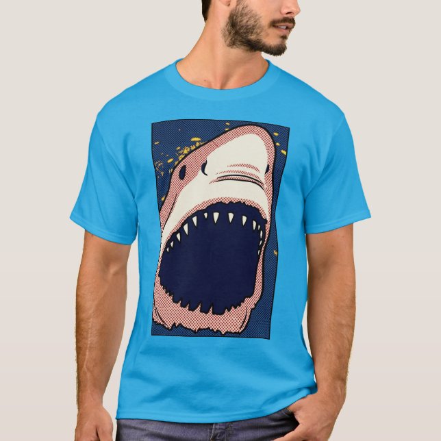 Pop Art Hajjäke Raster Comic Panel T Shirt (Framsida)