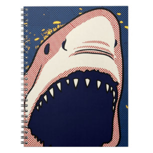Pop Art Hajmunstur Halvton Comic Panel Anteckningsbok