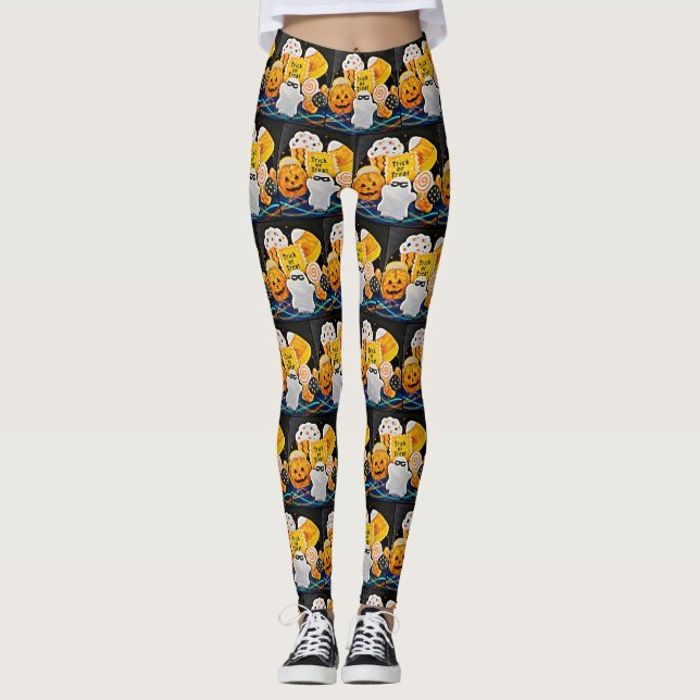 Pop Art Halloween Cookies Leggings (Framsida)