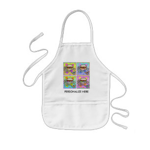 Pop Art HAMBURGER APRON - BABY BIB Barnförkläde