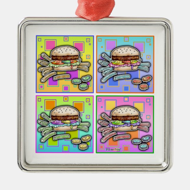 POP Art HAMBURGER HANGING ORNAMENT (Framsidan)