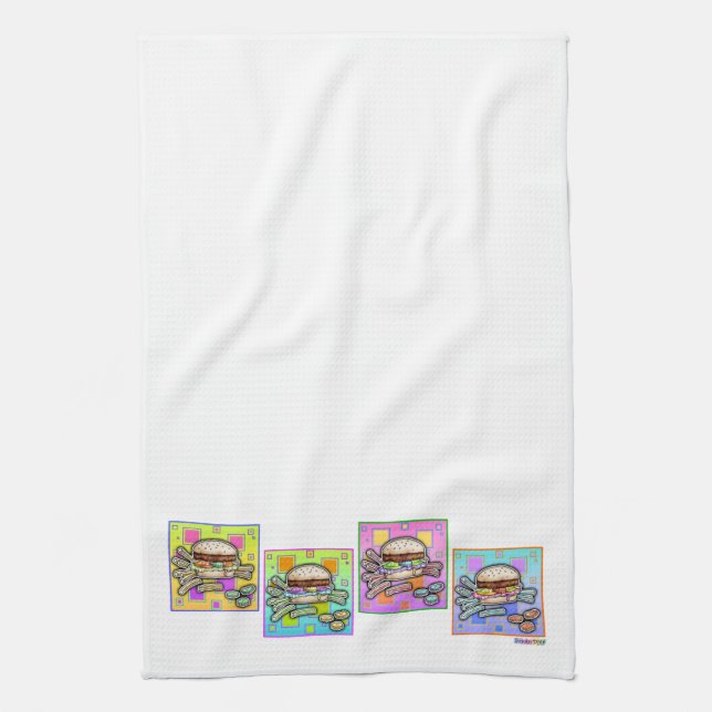Pop Art HAMBURGER KITCHEN TOWEL Kökshandduk (Vertikal)